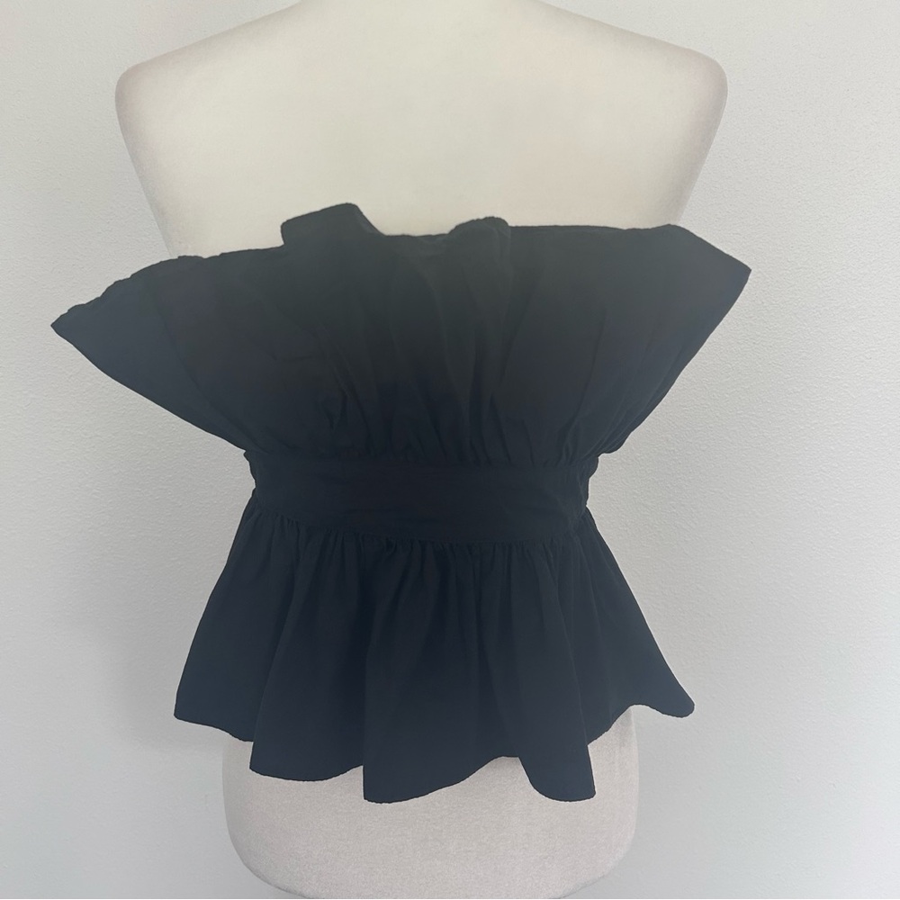 MABLE Black Sleeveless Asymmetrical Peplum Tank size small
#0238